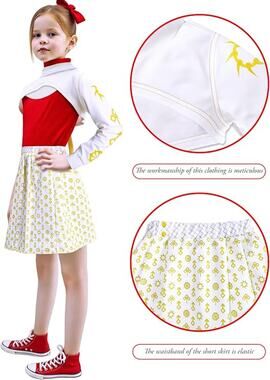 Kids Girls Size 140 (7-8 years) Halloween Costume Set Skirt Shirt Jacket Bow